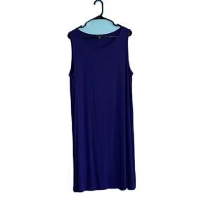 Eileen Fisher Rich Purple Dress Sleeveless Viscose Comfy Size XL
